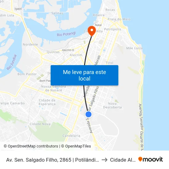 Av. Sen. Salgado Filho, 2865 | Potilândia 1 to Cidade Alta map