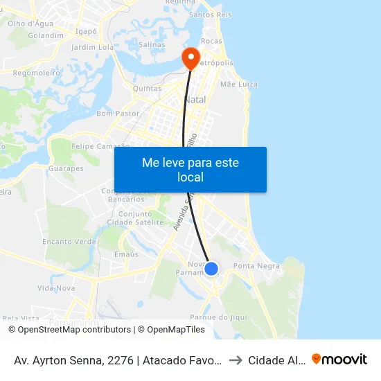 Av. Ayrton Senna, 2276 | Atacado Favorito to Cidade Alta map