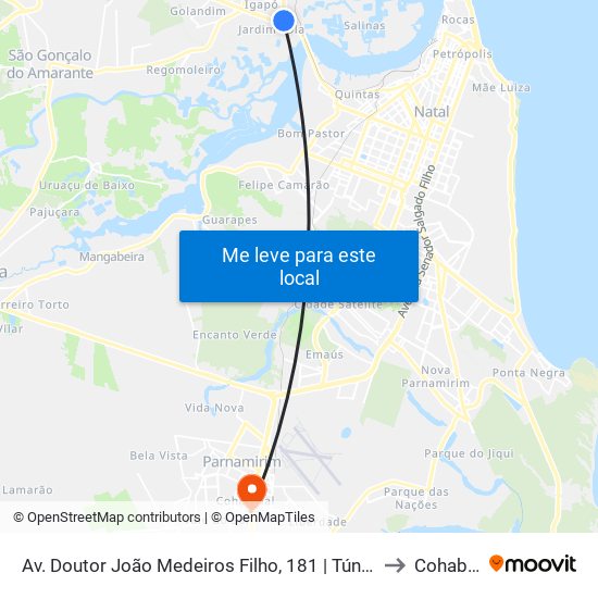 Av. Doutor João Medeiros Filho, 181 | Túnel De Igapó to Cohabinal map
