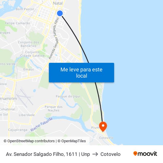 Av. Senador Salgado Filho, 1611 | Unp to Cotovelo map