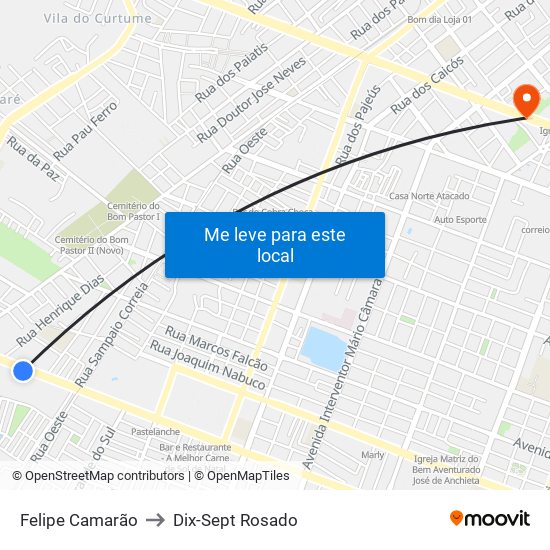 Felipe Camarão to Dix-Sept Rosado map