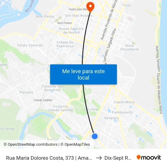 Rua Maria Dolores Costa, 373 | Amantes Do Açaí to Dix-Sept Rosado map