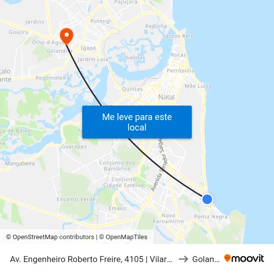 Av. Engenheiro Roberto Freire, 4105 | Vilarte Ponta Negra to Golandim map