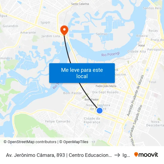 Av. Jerônimo Câmara, 893 | Centro Educacional De Nazaré (Cen) to Igapó map