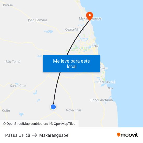 Passa E Fica to Maxaranguape map