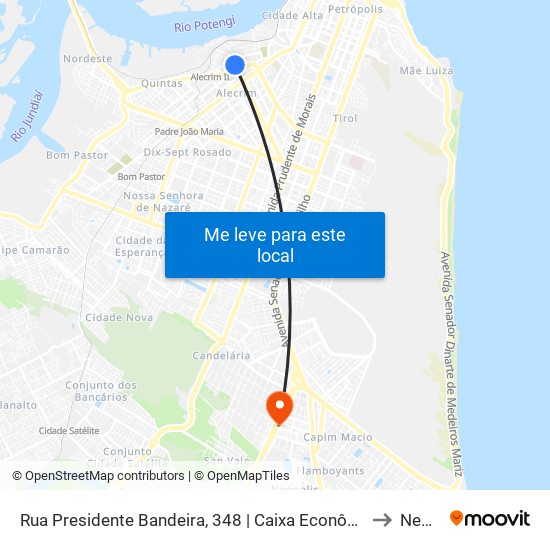 Rua Presidente Bandeira, 348 | Caixa Econômica Federal / Banco Do Brasil to Neópolis map