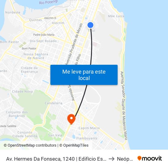 Av. Hermes Da Fonseca, 1240 | Edifício Esmeralda to Neópolis map