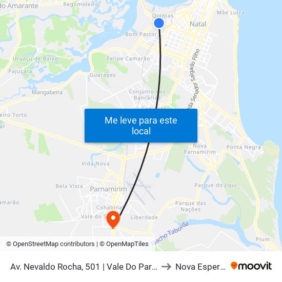 Av. Nevaldo Rocha, 501 | Vale Do Pará - Loja 01 to Nova Esperança map