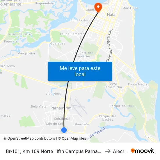 Br-101, Km 109 Norte | Ifrn Campus Parnamirim to Alecrim map