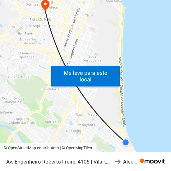 Av. Engenheiro Roberto Freire, 4105 | Vilarte Ponta Negra to Alecrim map