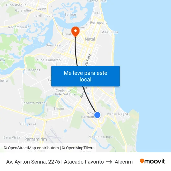 Av. Ayrton Senna, 2276 | Atacado Favorito to Alecrim map