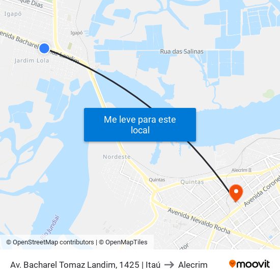 Av. Bacharel Tomaz Landim, 1425 | Itaú to Alecrim map