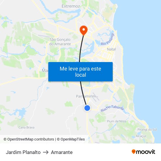 Jardim Planalto to Amarante map