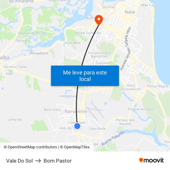 Vale Do Sol to Bom Pastor map