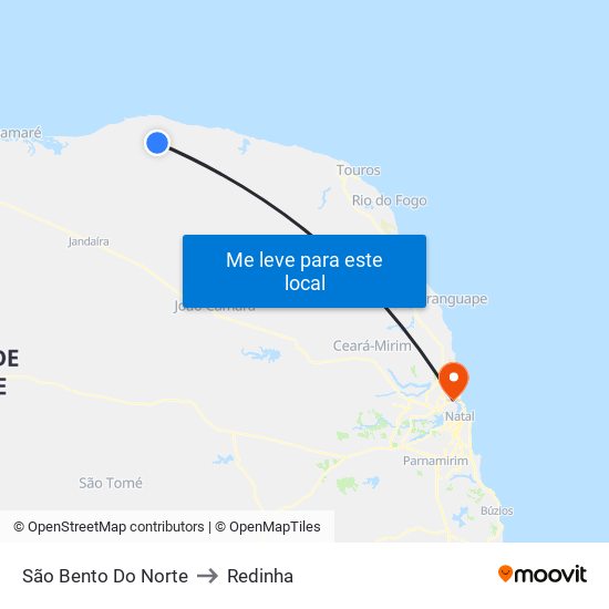 São Bento Do Norte to Redinha map