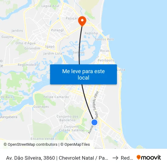 Av. Dão Silveira, 3860 | Chevrolet Natal / Passarela De Neópolis to Redinha map