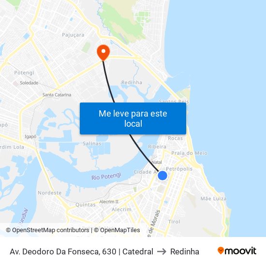 Av. Deodoro Da Fonseca, 630 | Catedral to Redinha map
