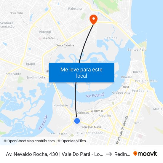 Av. Nevaldo Rocha, 430 | Vale Do Pará - Loja 01 to Redinha map