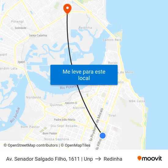 Av. Senador Salgado Filho, 1611 | Unp to Redinha map