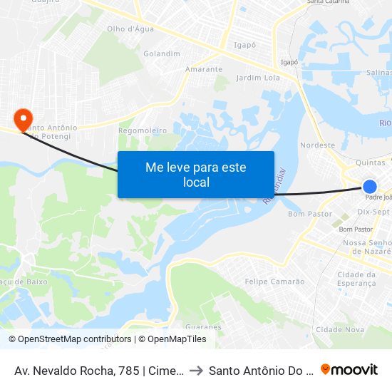 Av. Nevaldo Rocha, 785 | Cimento Nassau to Santo Antônio Do Potengi map