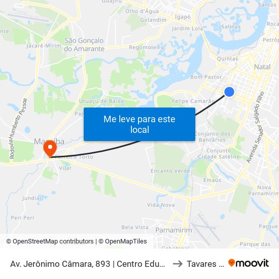 Av. Jerônimo Câmara, 893 | Centro Educacional De Nazaré (Cen) to Tavares De Lira map