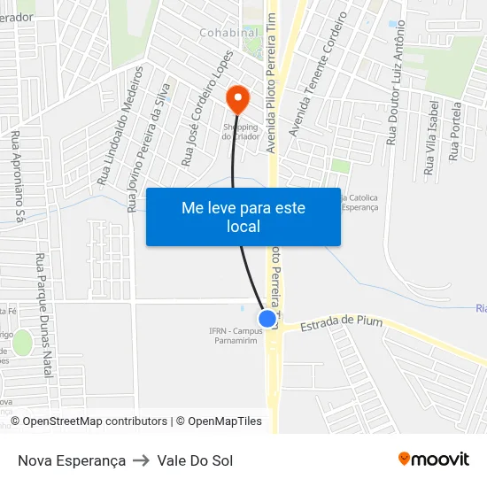 Nova Esperança to Vale Do Sol map