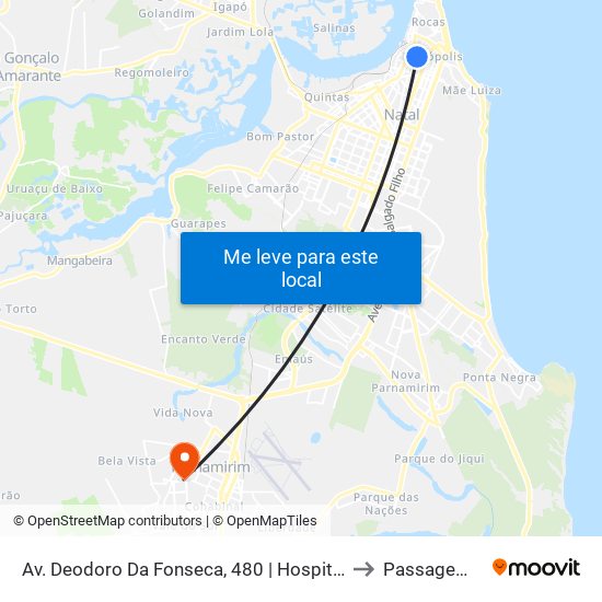 Av. Deodoro Da Fonseca, 480 | Hospital Infantil Varela Santiago to Passagem De Areia map