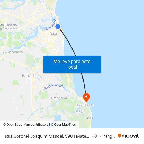 Rua Coronel Joaquim Manoel, 590 | Maternidade Municipal De Natal / Harmony Center to Pirangi Do Norte map