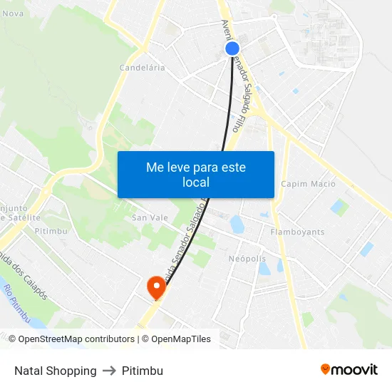 Natal Shopping to Pitimbu map