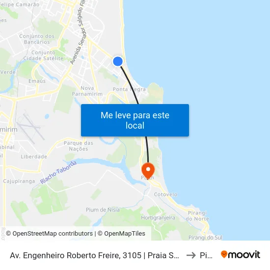 Av. Engenheiro Roberto Freire, 3105 | Praia Shopping to Pium map