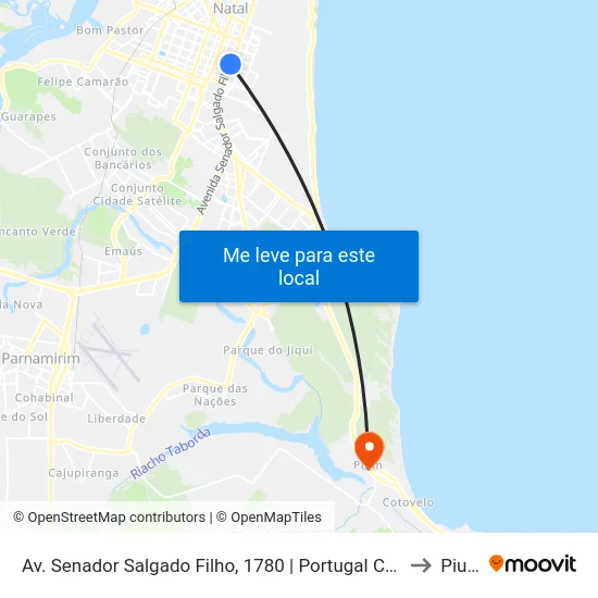 Av. Senador Salgado Filho, 1780 | Portugal Center to Pium map