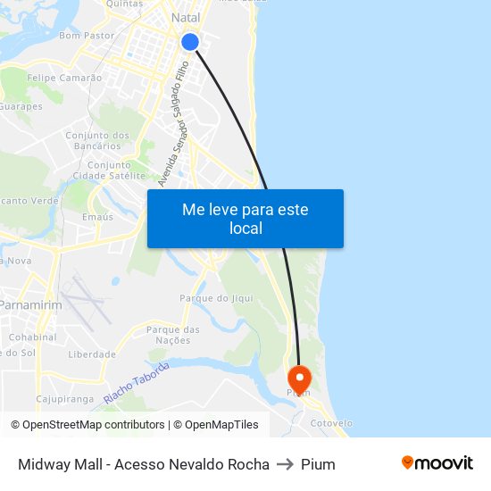 Midway Mall - Acesso Nevaldo Rocha to Pium map