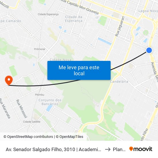 Av. Senador Salgado Filho, 3010 | Academia Wm Fitness to Planalto map