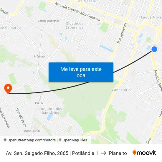 Av. Sen. Salgado Filho, 2865 | Potilândia 1 to Planalto map