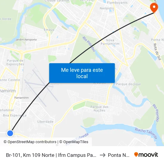 Br-101, Km 109 Norte | Ifrn Campus Parnamirim to Ponta Negra map