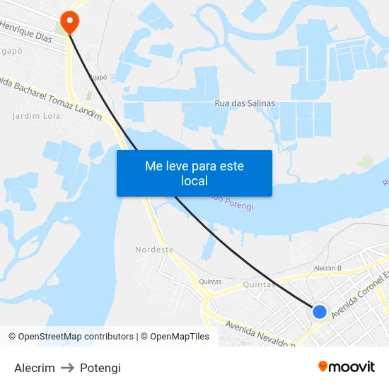 Alecrim to Potengi map