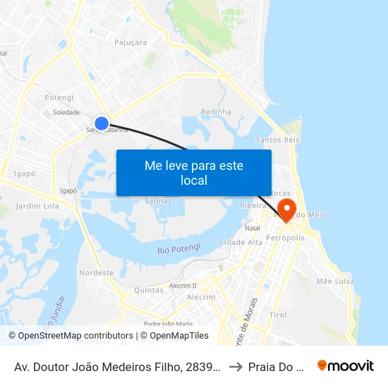 Av. Doutor João Medeiros Filho, 2839 | Comjol to Praia Do Meio map