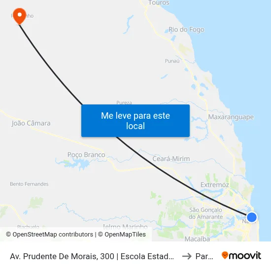 Av. Prudente De Morais, 300 | Escola Estadual Anísio Teixeira / Praça Cívica to Parazinho map
