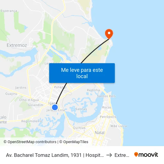 Av. Bacharel Tomaz Landim, 1931 | Hospital De Olhos to Extremoz map