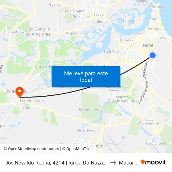 Av. Nevaldo Rocha, 4214 | Igreja Do Nazareno to Macaíba map
