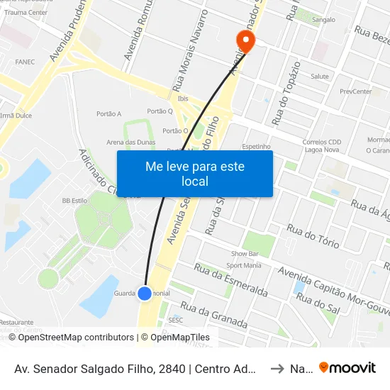Av. Senador Salgado Filho, 2840 | Centro Administrativo 1 to Natal map