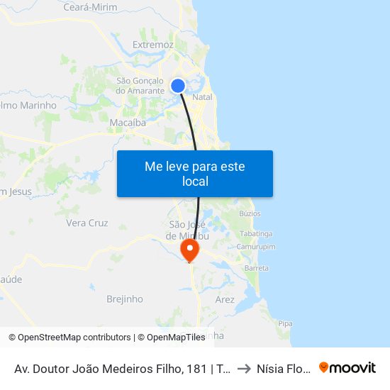 Av. Doutor João Medeiros Filho, 181 | Túnel De Igapó to Nísia Floresta map