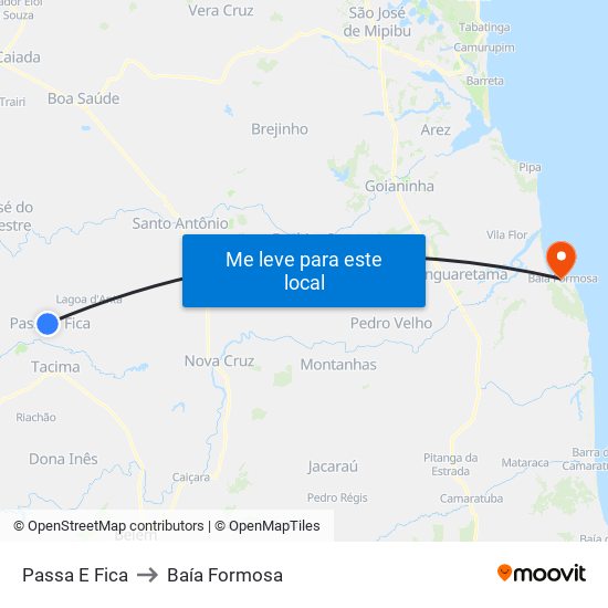 Passa E Fica to Baía Formosa map