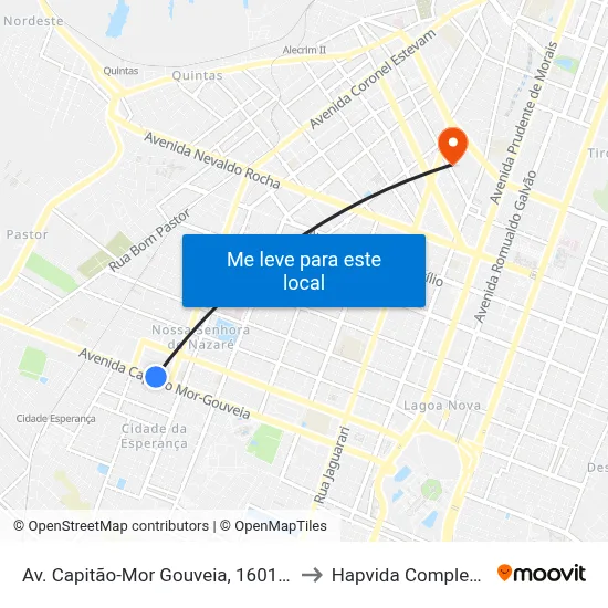 Av. Capitão-Mor Gouveia, 1601 | Rodoviária Nova to Hapvida Complexo - Alecrim map