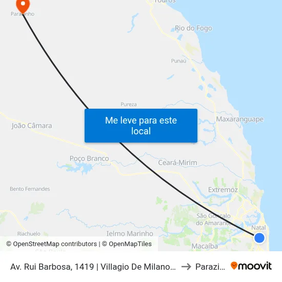 Av. Rui Barbosa, 1419 | Villagio De Milano / Plano 100 to Parazinho map