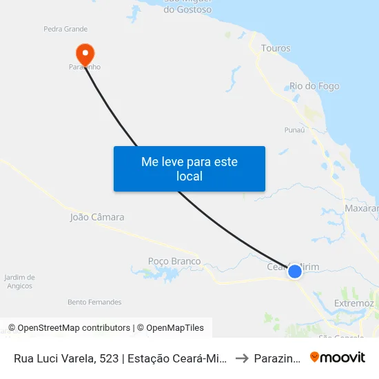 Rua Luci Varela, 523 | Estação Ceará-Mirim to Parazinho map