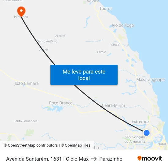 Avenida Santarém, 1631 | Ciclo Max to Parazinho map