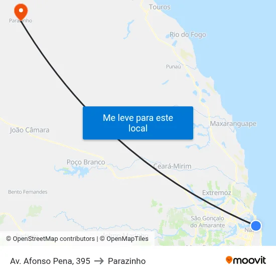 Av. Afonso Pena, 395 to Parazinho map