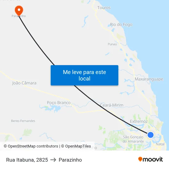 Rua Itabuna, 2825 to Parazinho map
