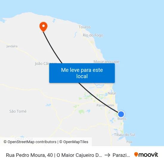 Rua Pedro Moura, 40 | O Maior Cajueiro Do Mundo to Parazinho map